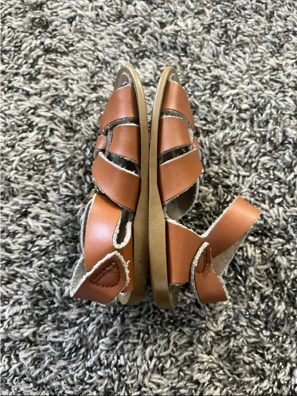 Salt-Water Sandals Original Tan Leather Strappy Size 4 Infant Boys Girls